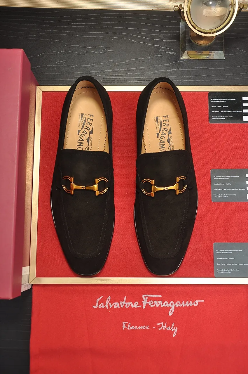 Men's shoes 💰500💶[Ferragamo/Ferragamo] The latest model in the counter. Original imported high-quality cowhide with open edges + imported 🐂 water-dyed cowhide lining + original luxury metal buckle + original combined outsole. Comparison without pressure 38--45 (45 is custom-made and cannot be returned or exchanged)